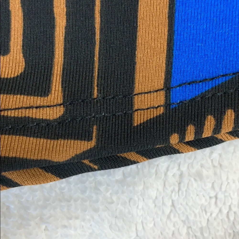 ✓ LuLaRoe NWT Azure skirt 2XL abstract blue gold - Picture 4 of 11